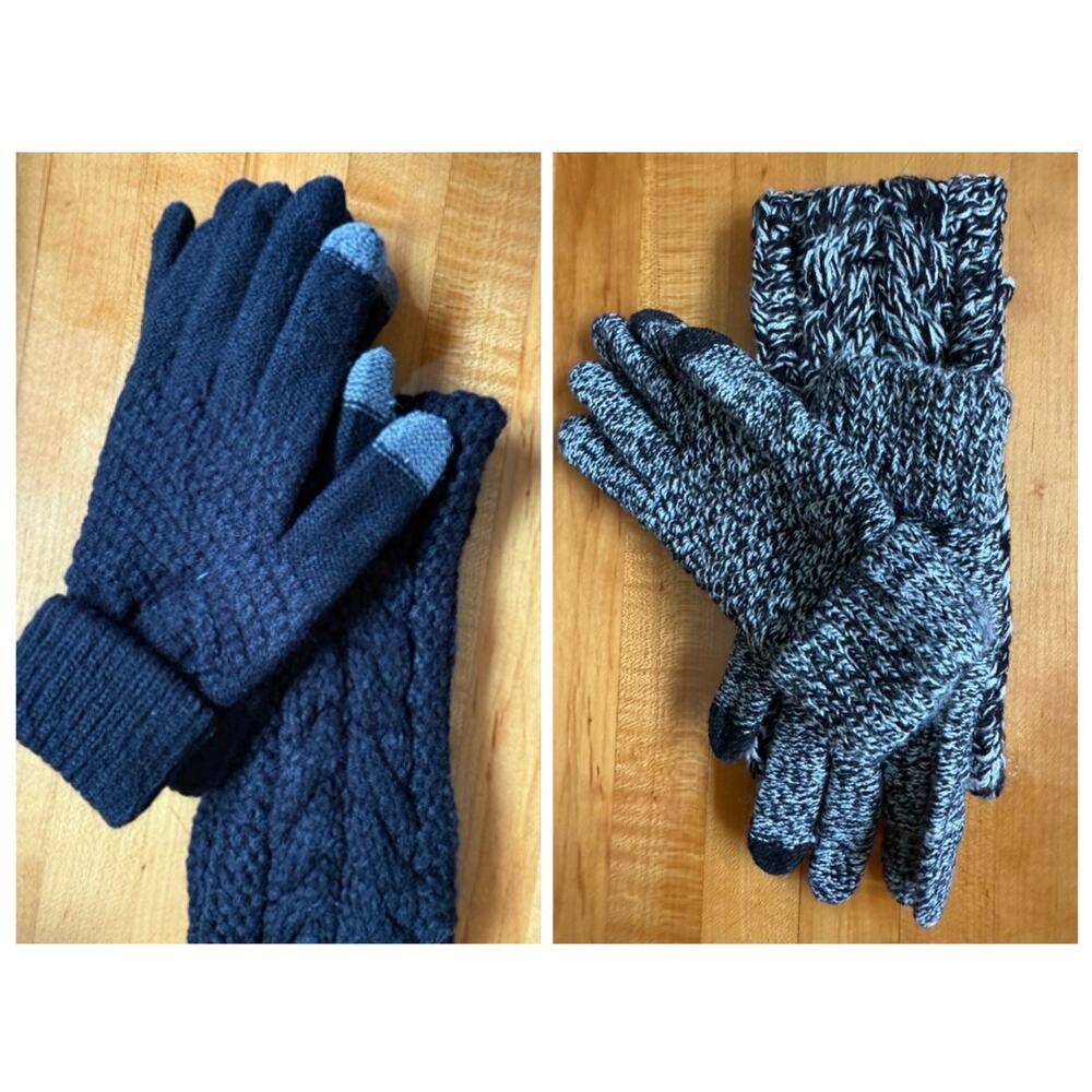 Soft Cable Knit Touchscreen Gloves and Headband Set S/M New Choose Color